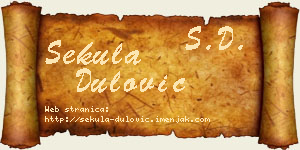 Sekula Dulović vizit kartica
